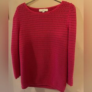LOFT 100% cotton crocheted long sleeve sweater.
So pretty!